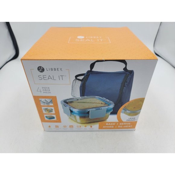 Libbey Glass Seal It 4 Piece Food Storage Vent Lid Dish - Picture 6 of 11